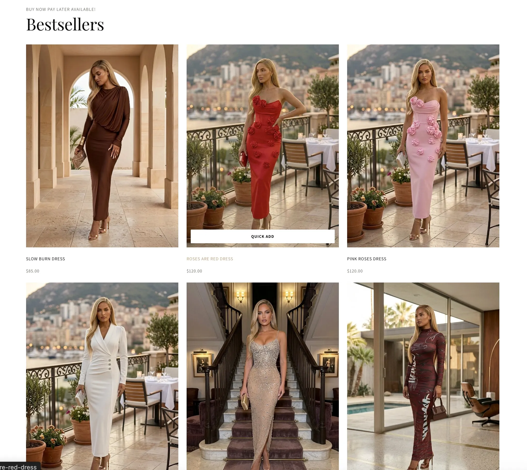 Maison collection page with an editorial product grid